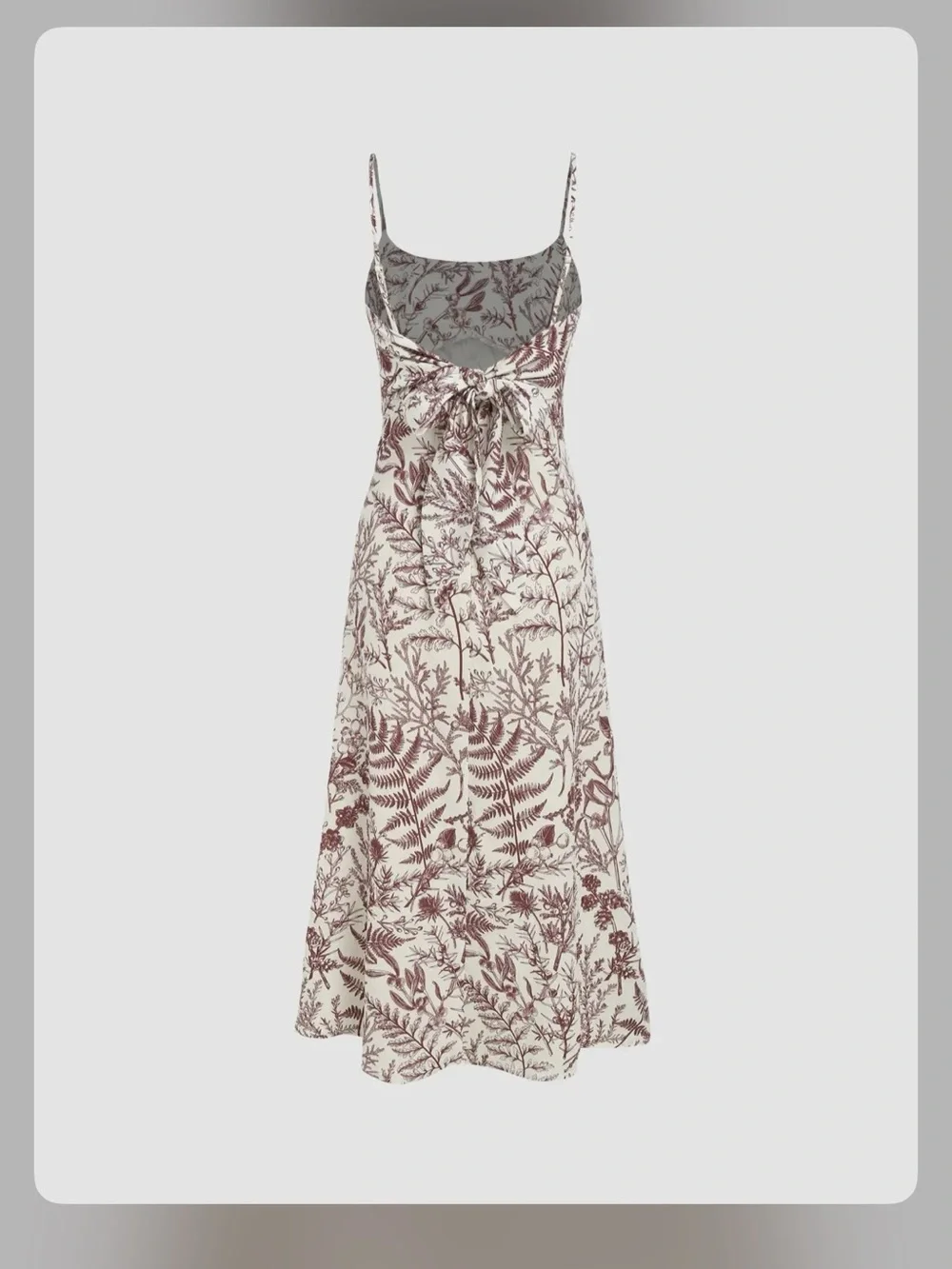 Floral Print Slip Dress in Cream and Brown